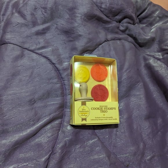 Mrs Anderson's Silicone Cookie Stamps Trio Smiley Home Made With Love! New - Picture 9 of 9